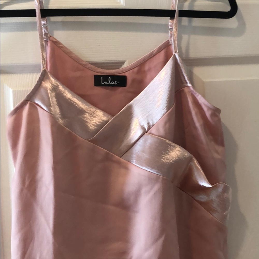 Blush Satin detailed tank top